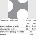 LAMINA PERFORADA BARRENOS REDONDOS E1000-1500 40% área libre