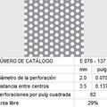 LAMINA PERFORADA BARRENOS REDONDOS E078-137 29% área libre