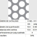 LAMINA PERFORADA BARRENOS REDONDOS E393-511 54% área libre