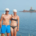 Le Dramont, Frankreich. Melanie, Anna-Katharina + Marc