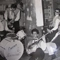 The Rhythm Gamblers - Weindorf Astoria, Frankfurt (1-15 april 1961) l/r: Rudi (?), (?) saxofoon, Loek Nicolaay, Bob Lammers, Richard Blanken, Ed Christoffel (fotocollectie: Bob Lammers)