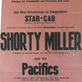 Reclameposter voor het optreden van Shorty Miller & The Pacifics in de Star-Cab, Düsseldorf in jan. 1965