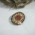1412-5 rose  刺繍broach