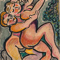 "Idillio nel Pescone" - 5 luglio 1994 - cera su carta - cm. 18x24