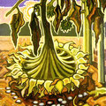 La morte del girasole - olio su tela cm 58x43