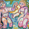 pastelli a cera su carta - cm. 50x60
