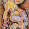 "Sagoma umanoide - 3" anno 1993 - cera su carta - cm. 24x18