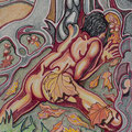 "La radice rossa" - anno 1989 - pastelli a cera su carta - cm. 48x33