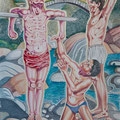 "Il serio e il faceto" - pastelli su carta - cm. 70x50
