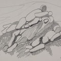 "pietre sul Mottarone" - 16 novembre 1987 - matita su carta - cm. 24x32