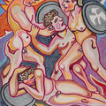 "Guerrieri" - anno 1992 - cera su carta - cm. 48x36