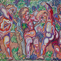 "I putti della vigna" - anno 1995 - pastelli a cera su carta - cm. 50x70