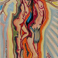 "Il melo secco" - anno 1986 - cera su carta - cm. 30x40