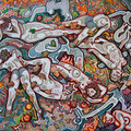 "le foglie morte" - anno 1996 - pastelli tecnica mista su carta - cm. 60x70