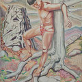 "S. Sebastiano" anno 1987 - pastelli su carta -cm. 70x50