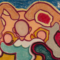 "Le radici del capro" 2 - Quarna 1991 - pastelli a cera - anno 1991 - cm. 36x47
