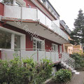 Außengeländer Edelstahl Milchglasfüllung