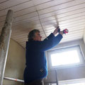 Christoph an der Decke der Herrentoilette