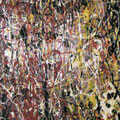 momento sinaptico (omaggio a pollock) - 2006 - smalto su tavola - 36x97