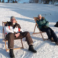 die Sonne und Pause genießen