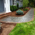 New paver walk and foundation plantings