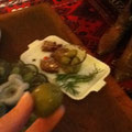 olives, nut-"bread" and cheese @ Mia's  (not pictured; Rosé wine 6oz)