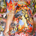 ARTISTRADA CLOWNS, Tryptych 3, acrylic on canvas, 46cms x 35cms