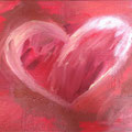 Herz rot (Struktur) 2004 , 50 x 40 cm , Öl und Acryl