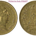 40 francs OR buste nu Louis XVIII 1816 Q (Perpignan)
