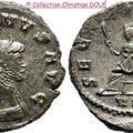 Antoninien de Gallien pour la série des figures assises. Frappe de 263-264