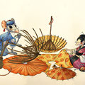 Etude pour "Le pavillon des ombrelles" (VENDU)