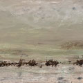 Horizont, Acryl, Tusche auf Leinwand, 30x90cm, 2026