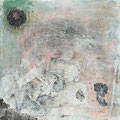verbrannt II, Acryl, Asche, 50x50cm, 2023/003