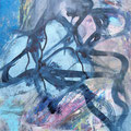 o.T. Collage, Tinte auf Leinwand, 60x50 cm, 2024