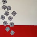 QR-Zahlungscodes 1, Acryl, Collage, 50x40cm, 2023/104