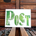 Post, Handsatz, Offsetdruck, 300 g/m² Naturpapier creme 