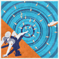 Swimmingpool, Matrose, Fische, Vektor-Illustration, retro-style, www.akiroell.de
