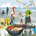 Grillsaison, Vektor Illustration, www.akiroell.de