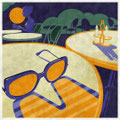 Bistro in Budapest, mit Sonnenbrille,Retro-Style, Vektor Illustration, www.akiroell.de