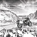 Roadtrip, Motorrad, Bike, Layout, Zeichnung, Skizze, Skribble, www.akiroell.de