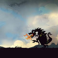 Bilderbuch, Drache, Ritter, digitale Illustration, www.akiroell.de