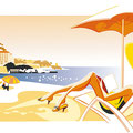 Urlaub am Meer, Ferien , Vektor Illustration, www.akiroell.de