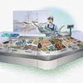 Supermarkt Theke, Vektor Illustration, www.akiroell.de