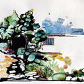 Park, Nature, Aquarell, Tusche, Illustration, www.akiroell.de