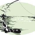 Hochsee Angeln, Vektor Illustration, www.akiroell.de