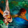 Gibbon und Junge, digitale Illustration, www.akiroell.de