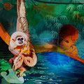 Gibbon und Junge, digitale Illustration, www.akiroell.de