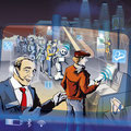 Titelillustration Der Handel 1/2019, Vektor Illustration,,www.akiroell.de