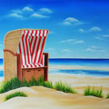 Strandkorb - Öl auf Leinwand