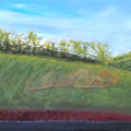 Arcrylgemälde Gaia in der Kellergasse im Weinviertel 80x40 cm